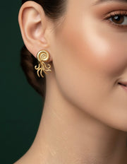 Women Gold Plated Octopus shaped Earing