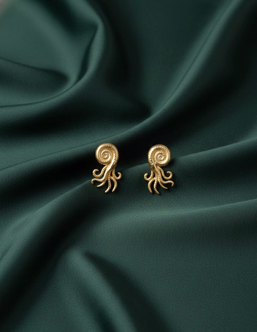 Women Gold Plated Octopus shaped Earing