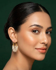 Gold Plated Transparent Beaded Hoops