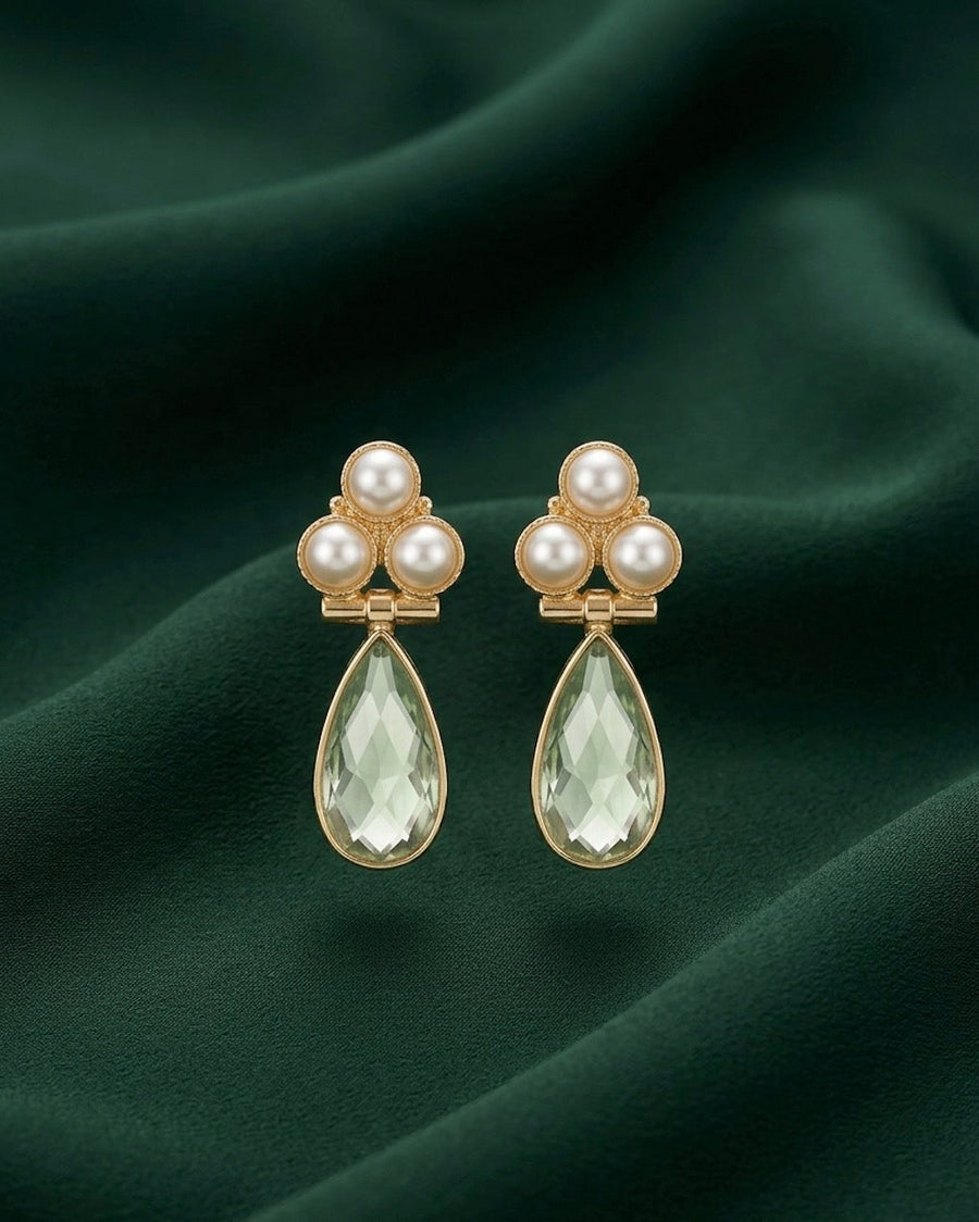 Aartificial Stone & Beaded Earrings