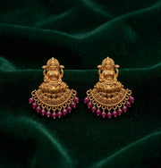 Women Golden South Indian Drop Earrings