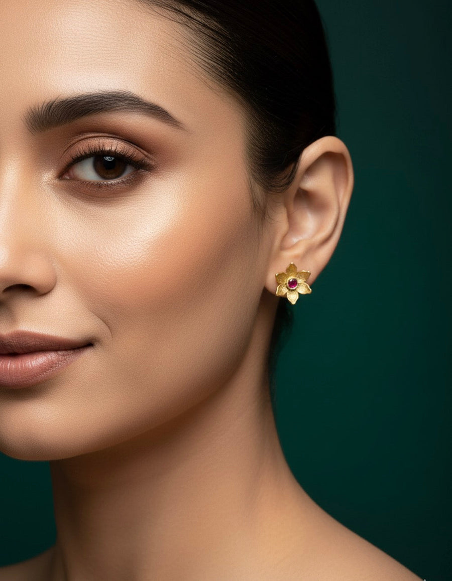 Golden Mini Flower Studs
