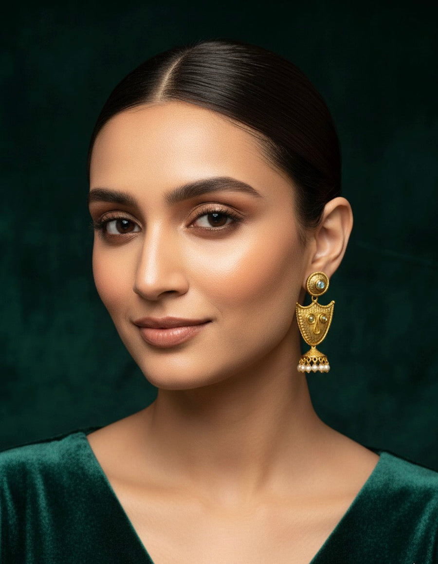 Gold Plated Treditional Fancy Earrings