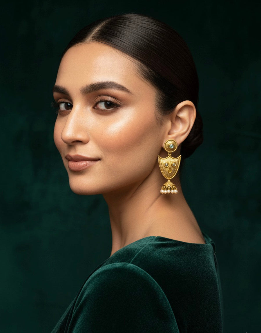 Gold Plated Treditional Fancy Earrings