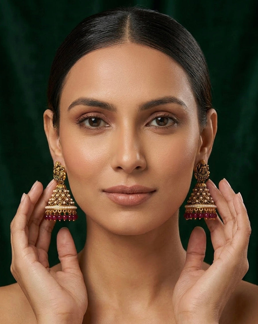 Brass Plated Indo-Western Jhumka