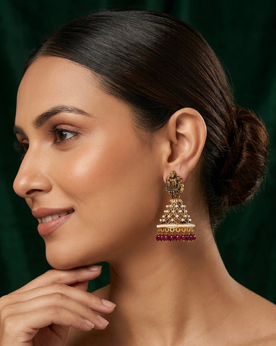 Brass Plated Indo-Western Jhumka