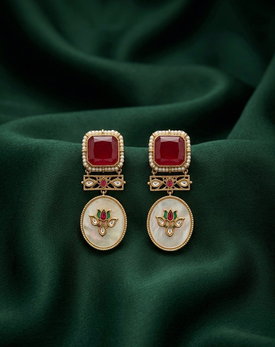 Gold Plated Treditional Fancy Earrings