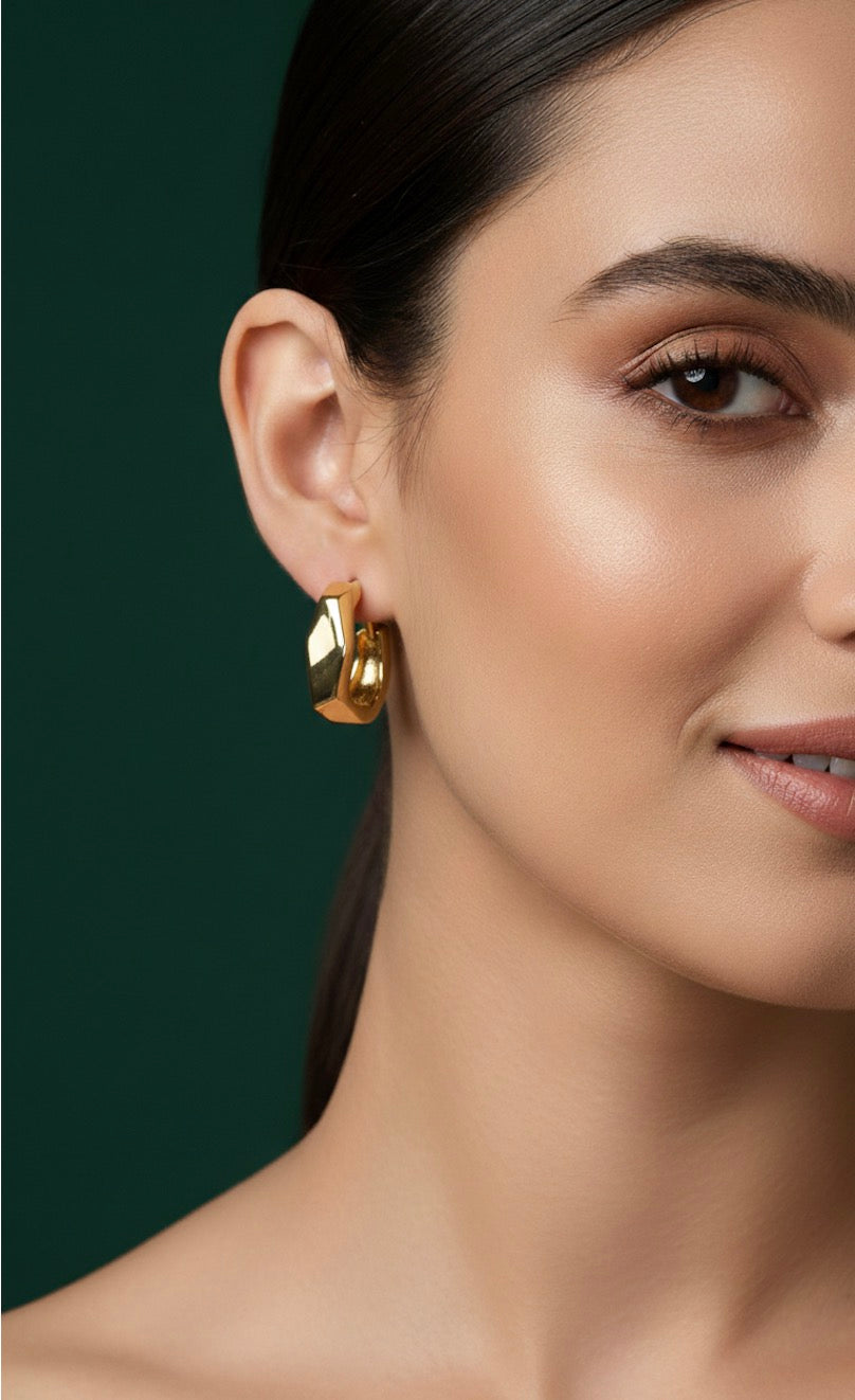 Trendy Gold Plated Hoops