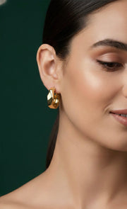 Trendy Gold Plated Hoops