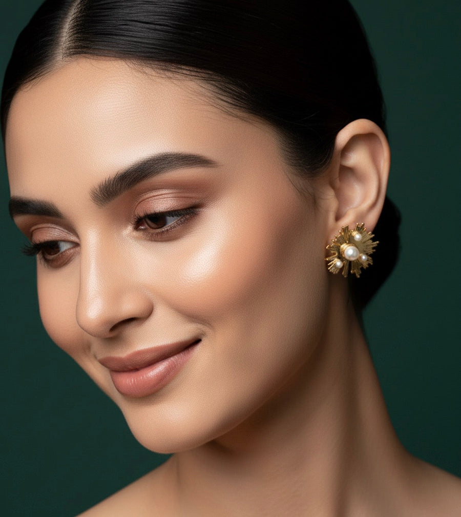 Fancy Golden Antique Studs