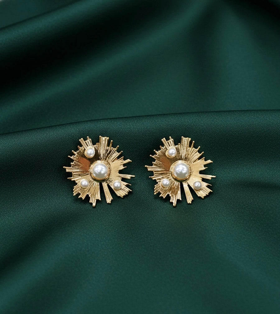 Fancy Golden Antique Studs