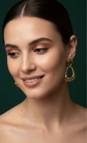 Contaporary Golden Antique Earrings