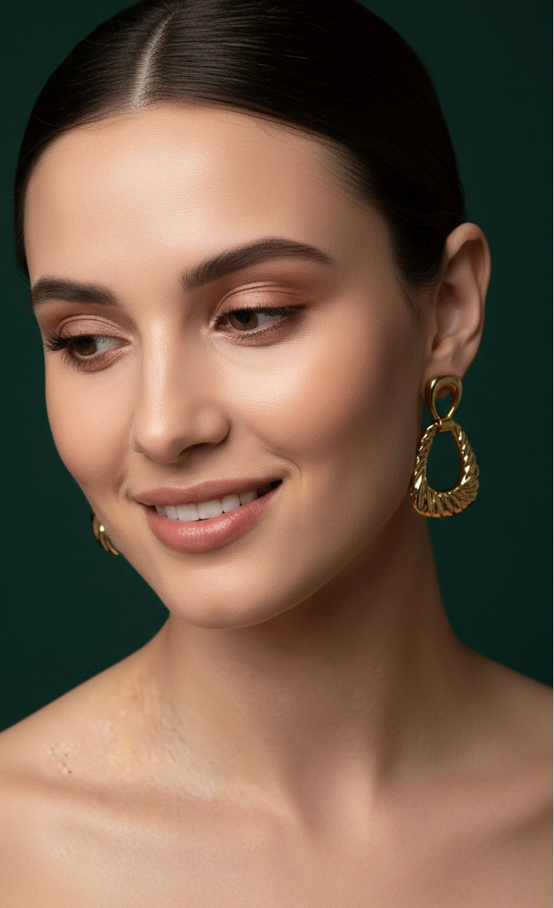 Contaporary Golden Antique Earrings