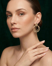 Gold Plated Contemporery Stylish Earrings