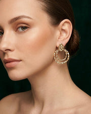 Gold Plated Contemporery Stylish Earrings