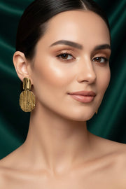 Golden Contemporary Earrings