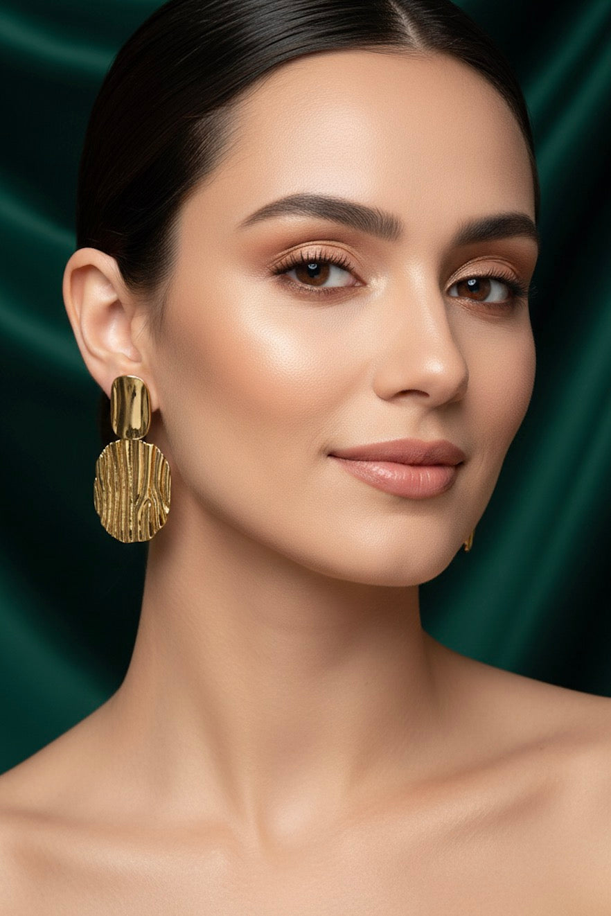 Golden Contemporary Earrings