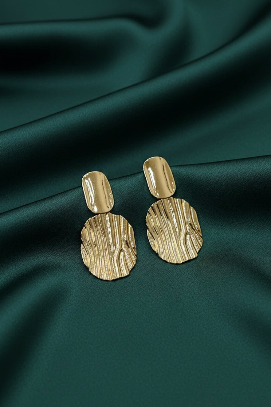 Golden Contemporary Earrings