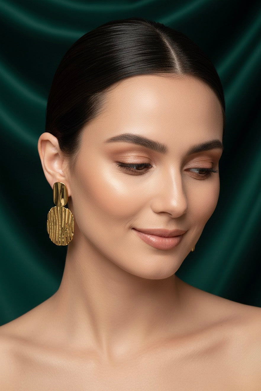 Golden Contemporary Earrings