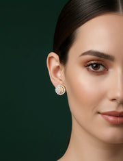 Trendy White Beaded Mini Studs