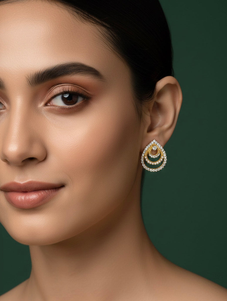 Fancy Diamond & Beaded Earrings