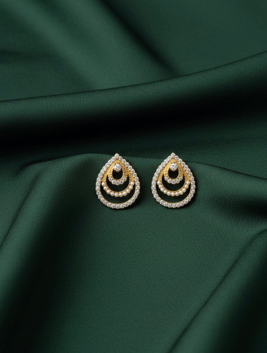 Fancy Diamond & Beaded Earrings