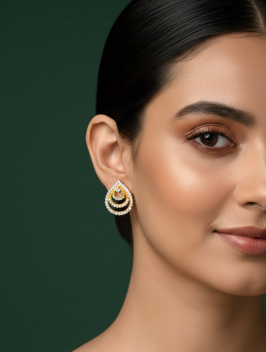 Fancy Diamond & Beaded Earrings
