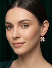 Gold Plated Fancy Flower Shaped Earrings