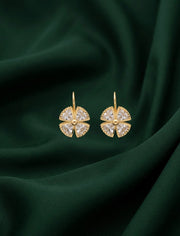 Gold Plated Fancy Flower Shaped Earrings