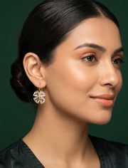 Gold Plated Fancy Flower Shaped Earrings