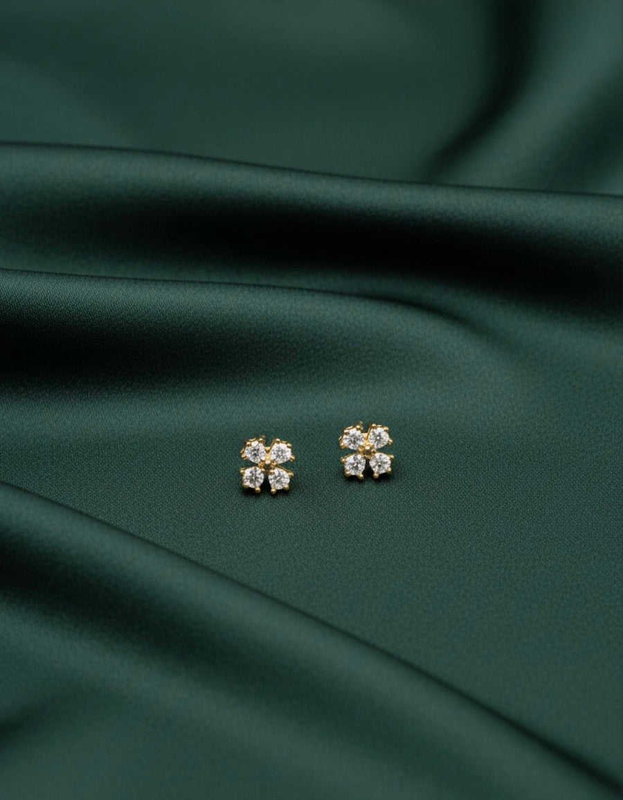 Fancy Beaded Mini Flower Studs