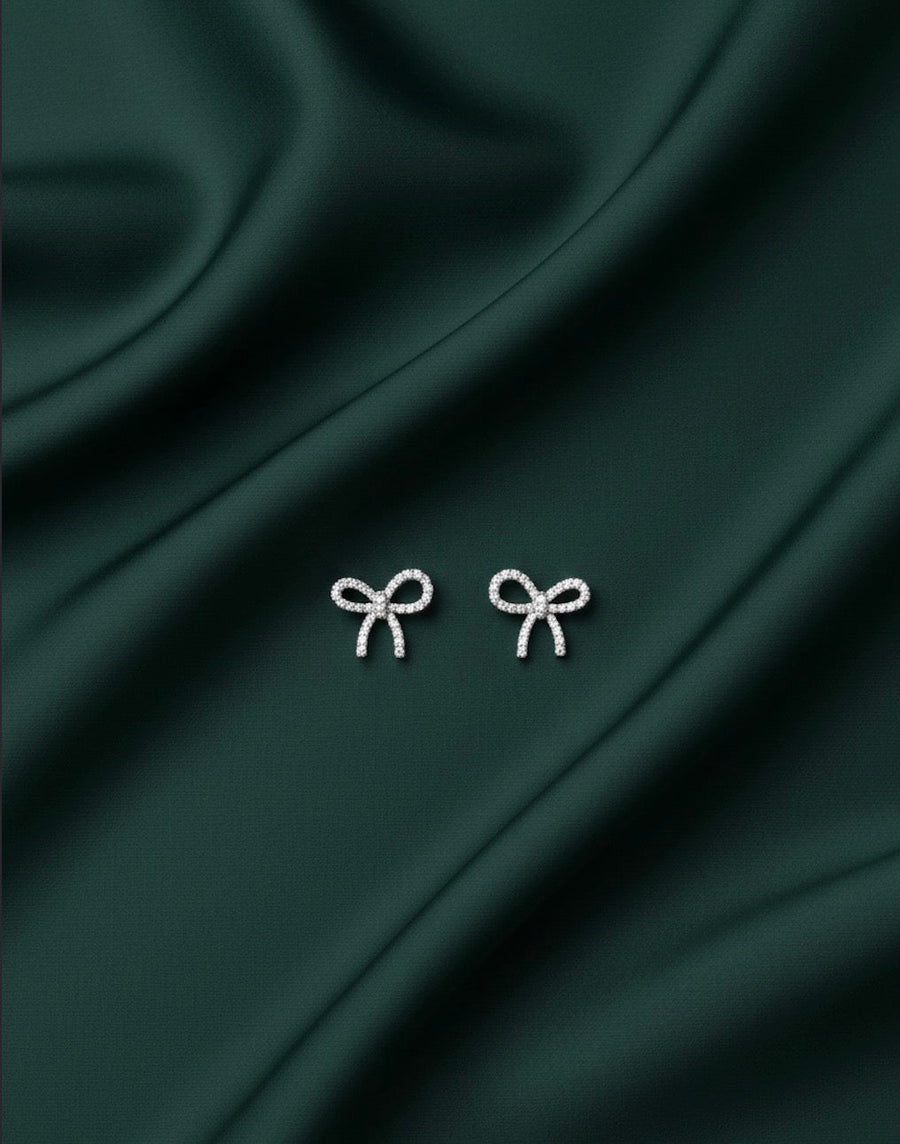 Silver Plated Mini Bow Studs
