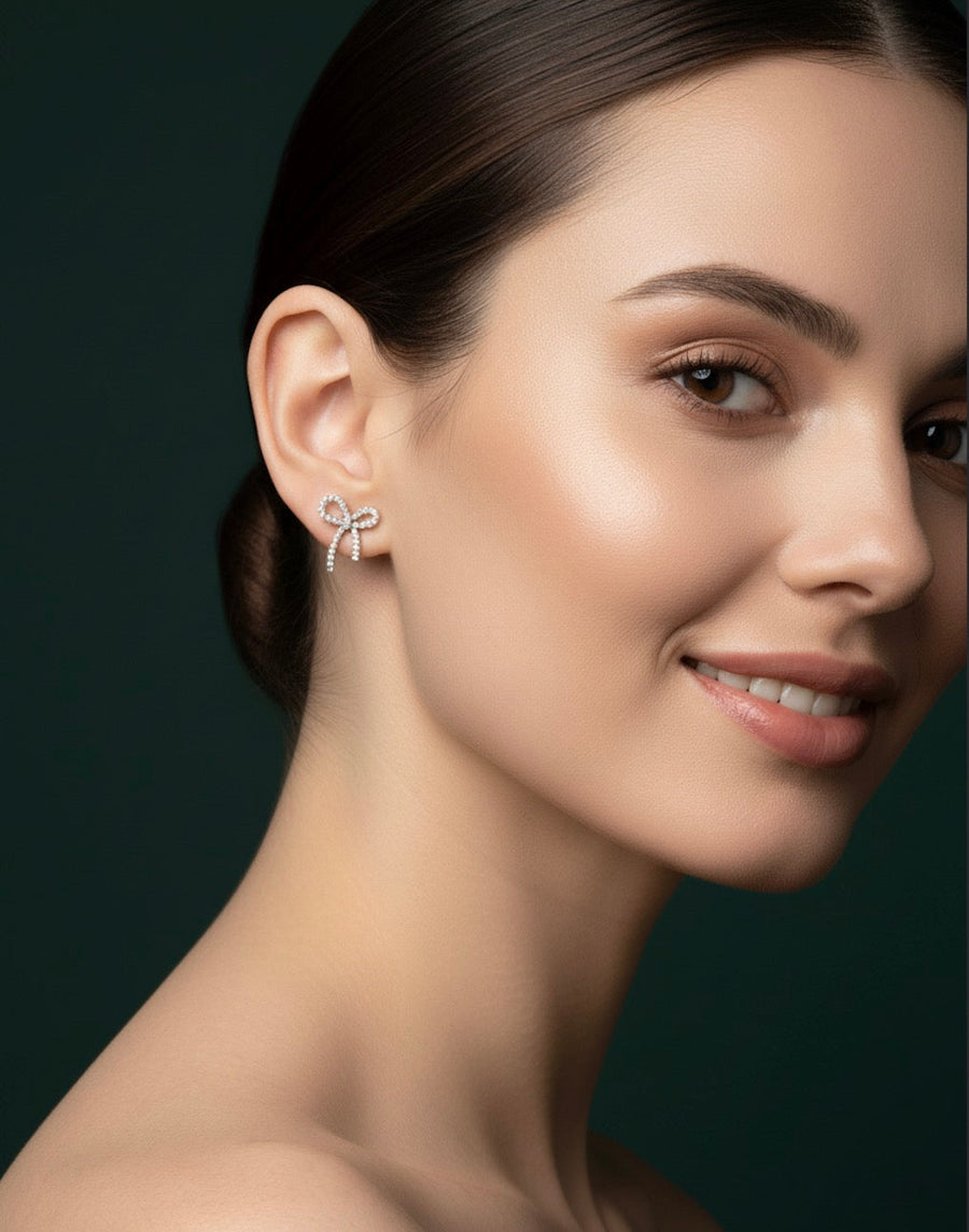 Silver Plated Mini Bow Studs