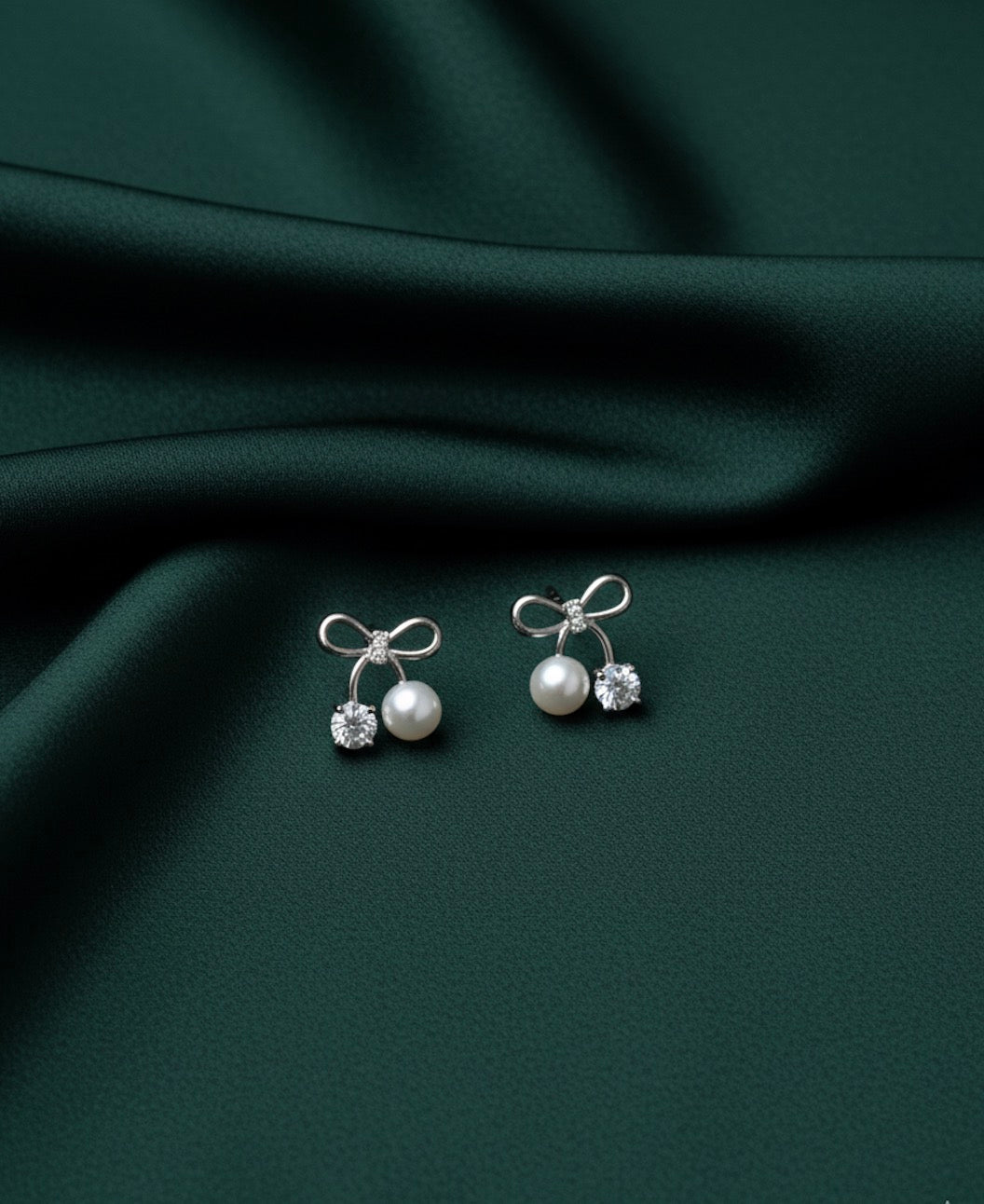 Silver Plated Mini Bow Studs