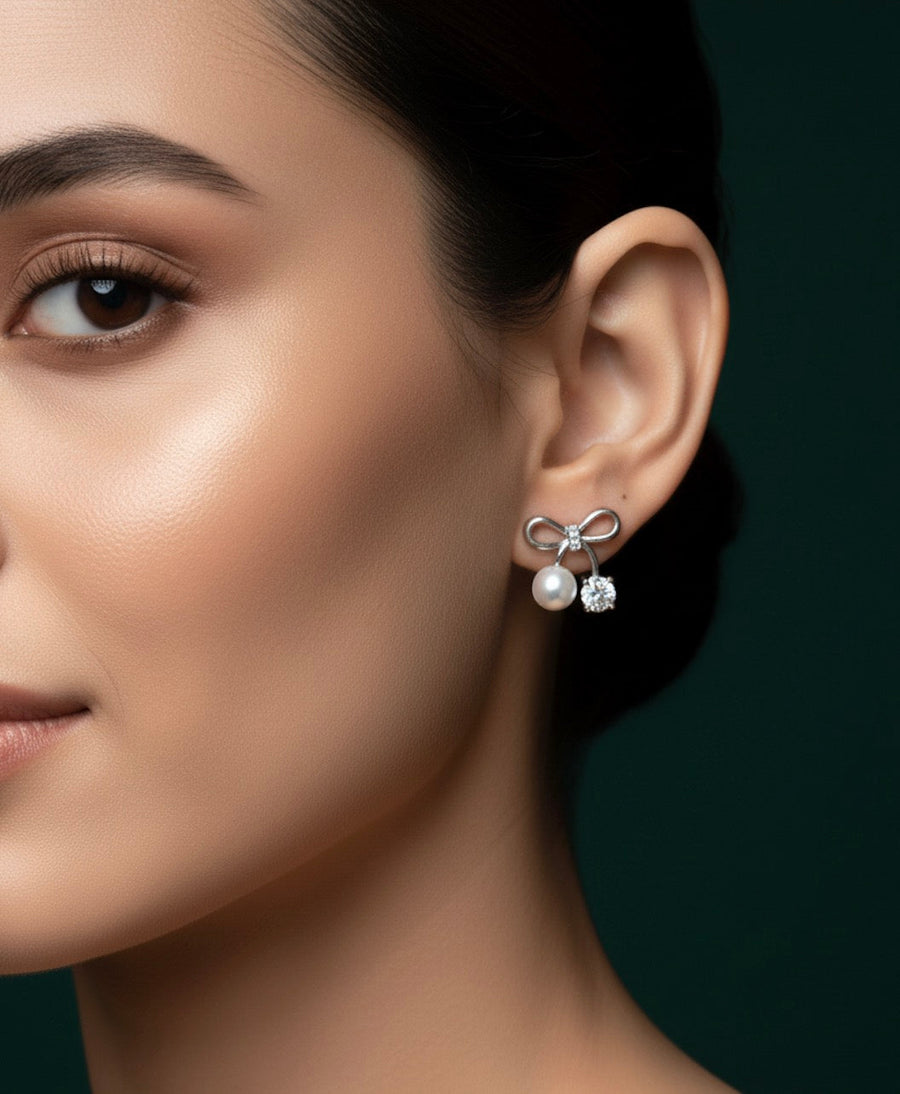 Silver Plated Mini Bow Studs