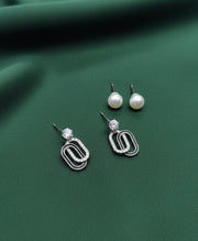 Pack Of 2 Silver Plated Mini Studs