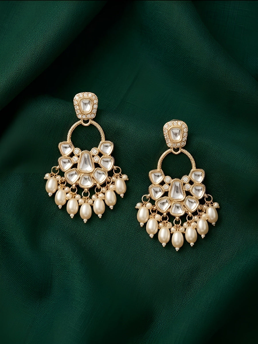 Kundan & Pearl Traditional Ethnic Statement Earrings