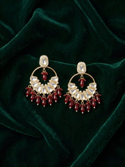 Gold Plated Kundan Drop Earrings