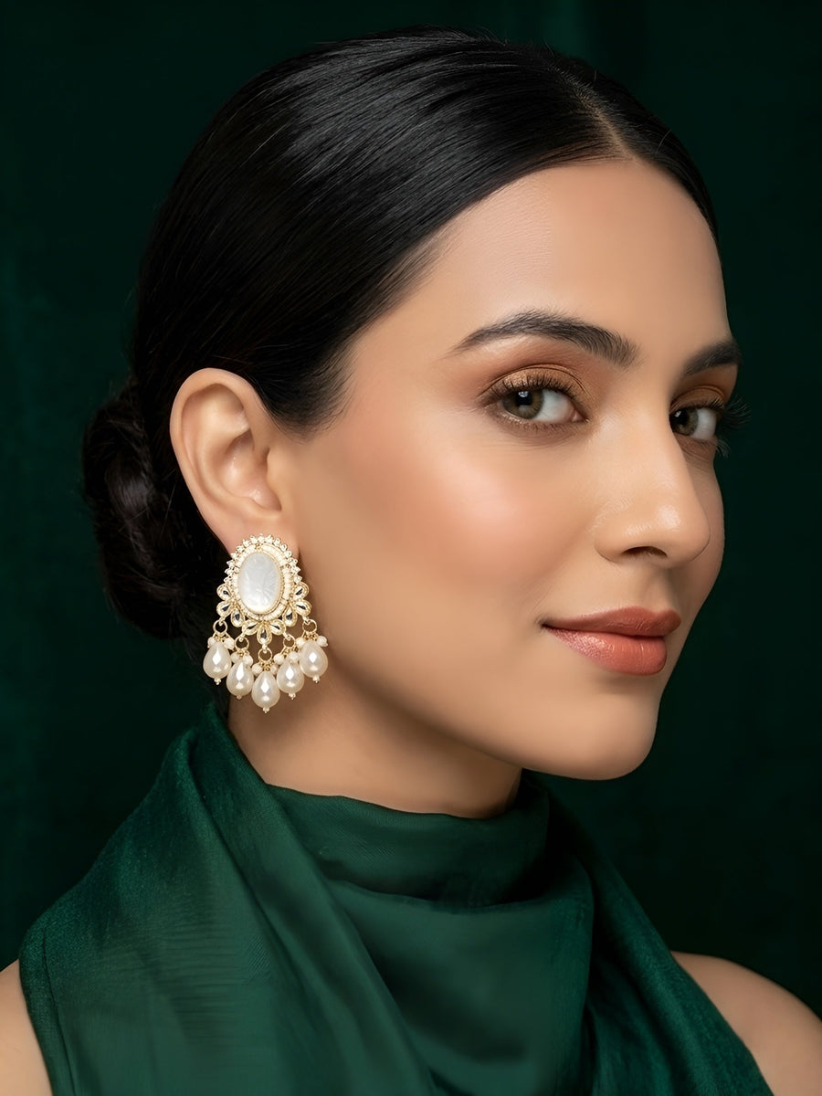 Kundan & Pearl Statement Earrings