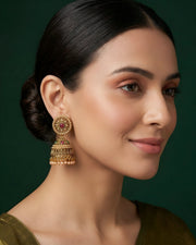 Gold Plated Treditional Fancy Jhumka Earrings