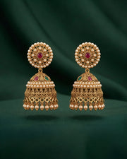 Gold Plated Treditional Fancy Jhumka Earrings