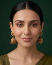 Gold Plated Treditional Fancy Jhumka Earrings