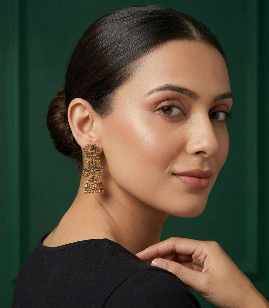Brass Plated Indo-Western Jhumka