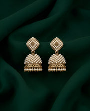 Gold Oxidized With Beaded Indo-Western Jhumki