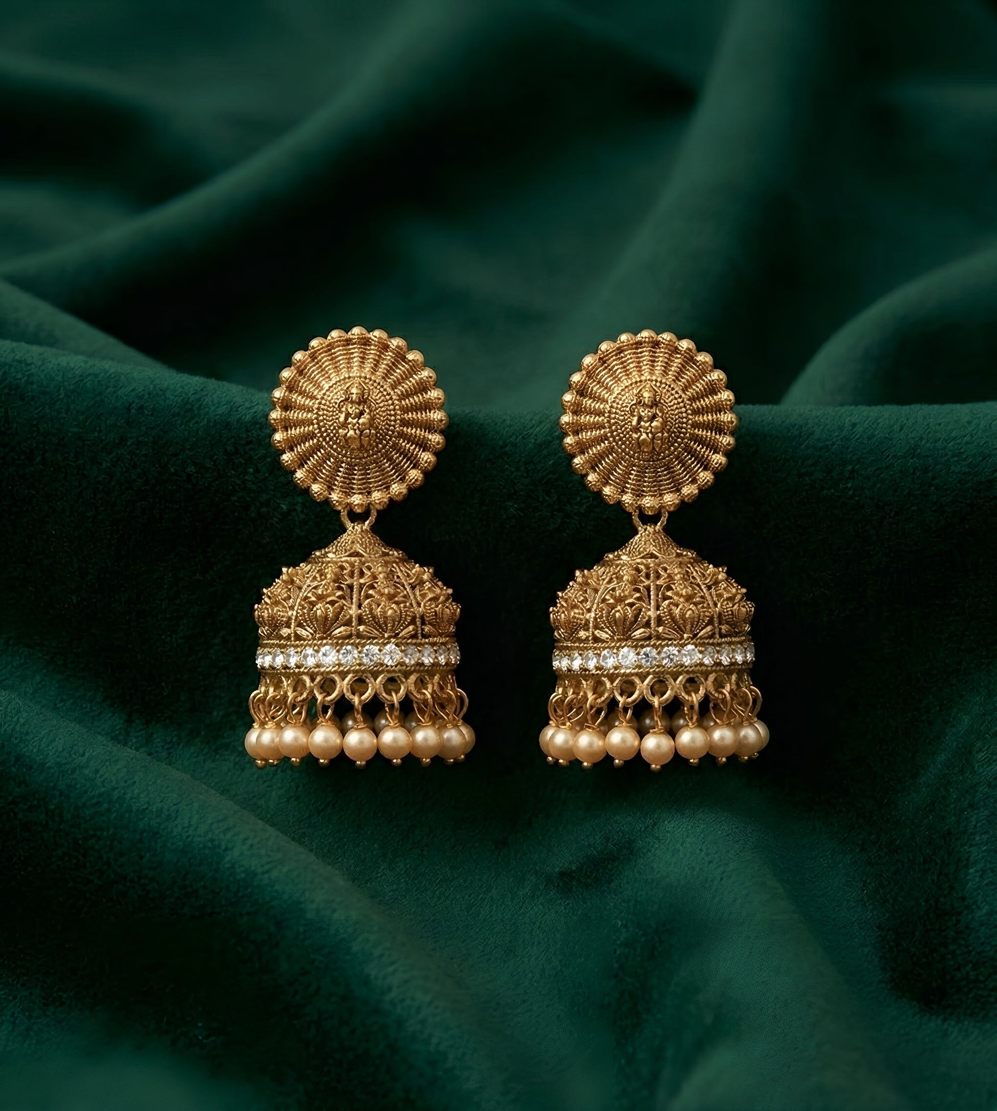 Gold Oxidized Plated Indo-Western Jhumka