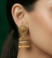 Gold Oxidized Plated Indo-Western Jhumka