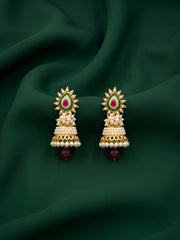 Gold Plated Fancy Beaded Jhumka Earrings