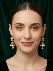 Gold Oxidized With Beaded Indo-Western Jhumki
