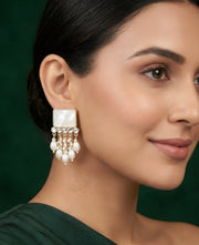 Fancy Pearl & Diamond Earrings