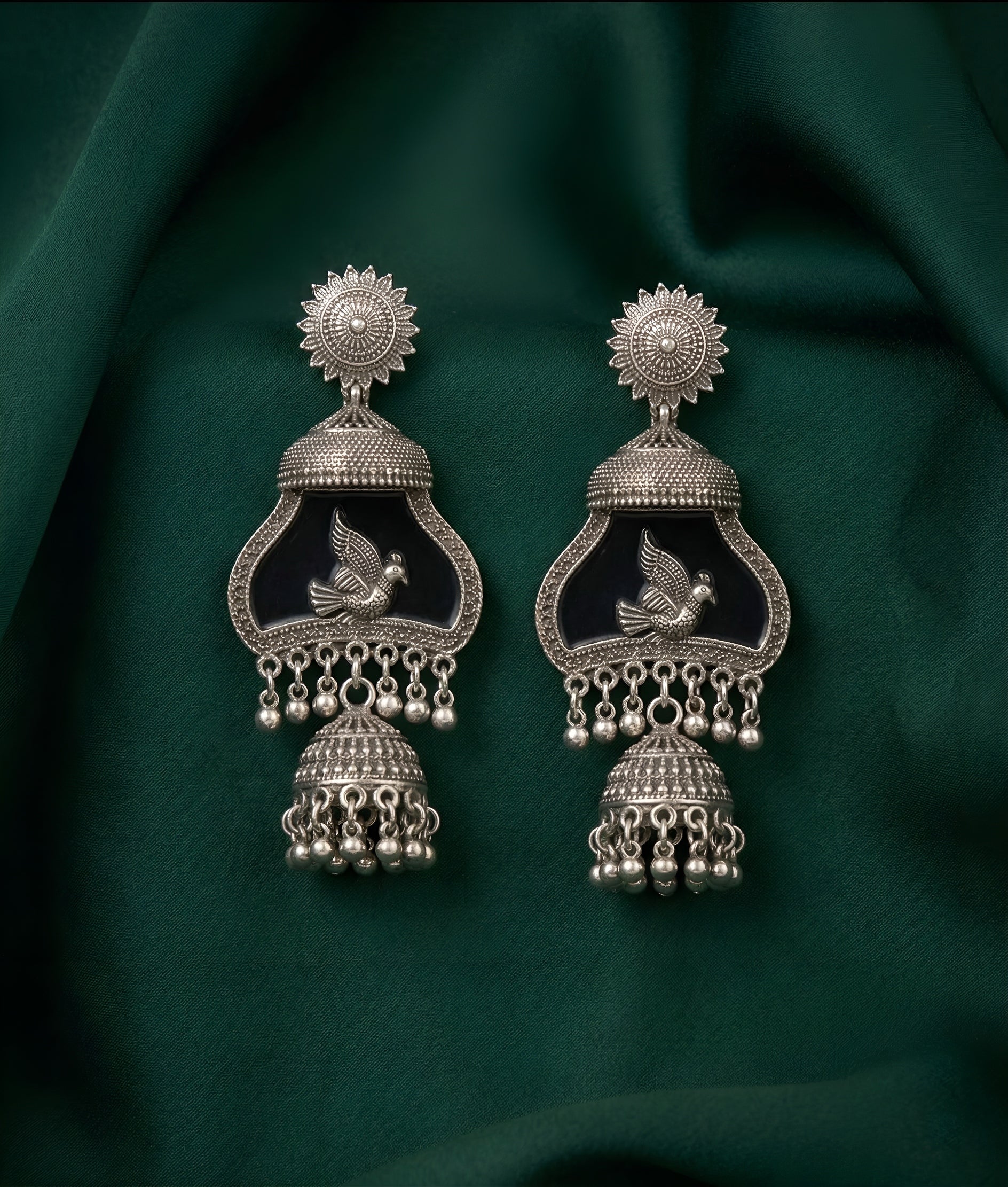 Women Sliver Plated Fancy Drop  Earing